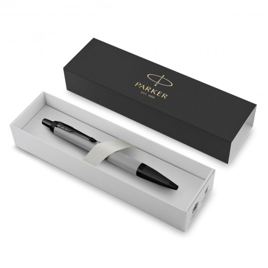 Parker IM Achromatic Silver Black Gift Box